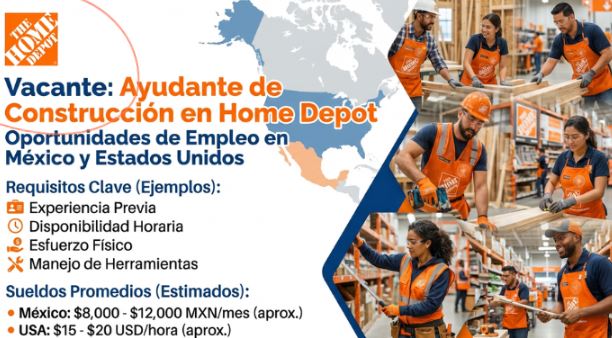 Vacante de Ayudante de Construcción en Home Depot